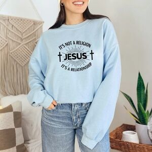 Light Blue Graphic Women's Sweater